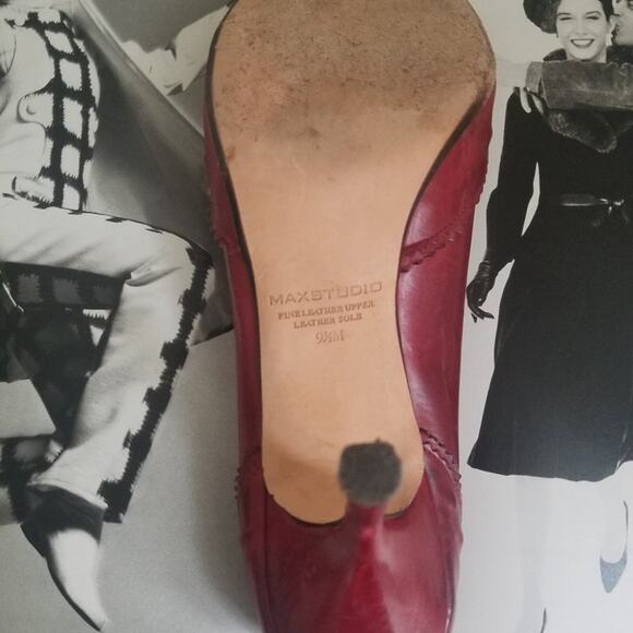 MAX STUDIO Burgundy Pump Heels Size 9.5 - Picture 7 of 10